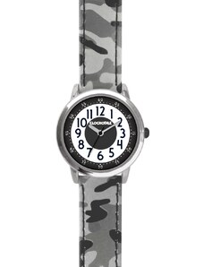 CLOCKODILE Svítící šedé chlapecké dětské hodinky ARMY s maskáčovým vzorem