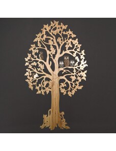 AMADEA Maxi dekorace strom z masivu s kůrovými postavami 170 cm