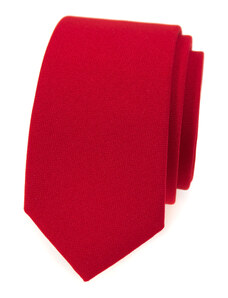 Avantgard Červená matná luxusní slim kravata
