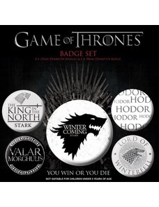 Set 5 placek Game of Thrones (Hra o trůny) - Stark