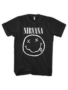 RockOFF Tričko Nirvana White Smiley