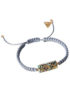 Dámsky Decentní náramek Shamballa Gray Line s 24kt zlatem v perle Lampglas