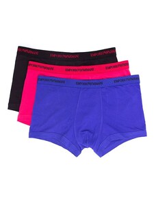 Emporio Armani pánské boxerky 3pack černá, fialová, růžová