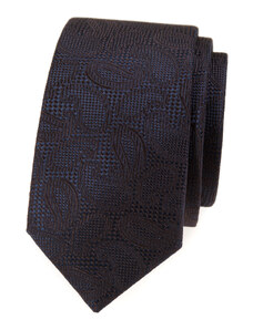 Avantgard Tmavě hnědá vzorovaná luxusní slim kravata