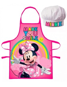 Javoli Dětská / dívčí zástěra a kuchařská čepice Minnie Mouse / Disney  duha