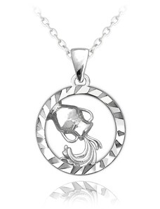Stříbrný náhrdelník MINET Zodiac znamení VODNÁŘ JMAS9402SN45