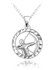 Stříbrný náhrdelník MINET Zodiac znamení STŘELEC JMAS9412SN45