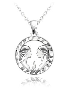 Stříbrný náhrdelník MINET Zodiac znamení BLÍŽENCI JMAS9406SN45