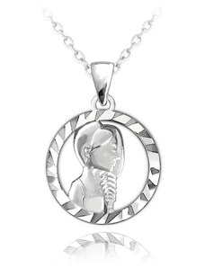 Stříbrný náhrdelník MINET Zodiac znamení PANNA JMAS9409SN45