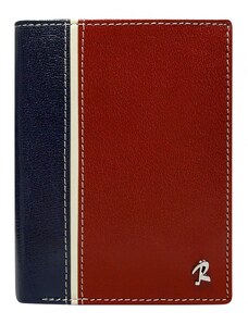 Pánská kožená peněženka Rovicky 326-RBA-D RFID modrá / červená