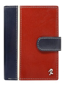 Pánská kožená peněženka Rovicky 326L-RBA-D RFID modrá / červená