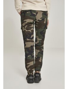 UC Ladies Dámské camo cargo kalhoty s vysokým pasem woodcamo