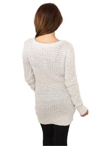 UC Ladies Dámský svetr s dlouhým širokým výstřihem UC - bílá