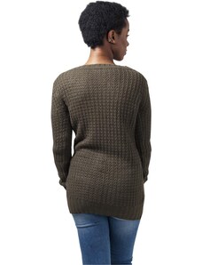 UC Ladies Dámský svetr s dlouhým širokým výstřihem olivový