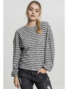 UC Ladies Dámský oversize pulovr s pruhy černo/bílý