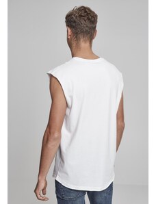 UC Men Bílé tričko bez rukávů s otevřeným okrajem