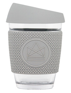 Skleněný hrnek na kávu, 340ml, Neon Kactus, šedý