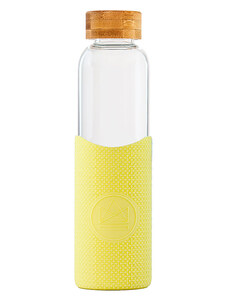 Skleněná láhev s rukávem, 550ml, Neon Kactus, žlutá