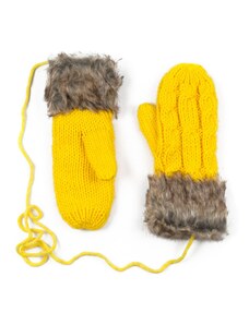 Art of Polo Žluté rukavice s kožíškem