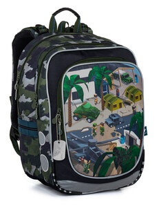 Školní batoh minecraft vojenský Topgal ENDY, vojenská zelená