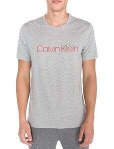 CALVIN KLEIN pánské šedé triko s krátkým rukávem CREW NECK šedá