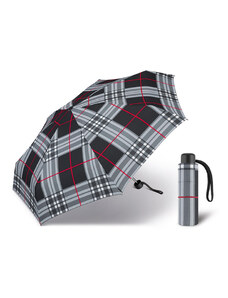 Happy Rain Petito Checks Black dámský skládací mini deštník