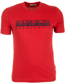 Pánské červené tričko Napapijri s velkým vyšitým logem