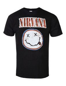 Tričko metal pánské Nirvana - Distressed Logo - ROCK OFF - NIRVTS01MB