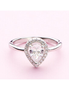 Emporial Royal Fashion stříbrný prsten Křišťálová kapka ATH-R07-SILVER