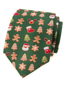 Vánoční kravata Avantgard - zelená / perníček