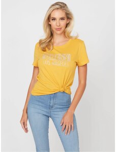 GUESS tričko Rexi Studded Logo Tee žluté, 13413-XS