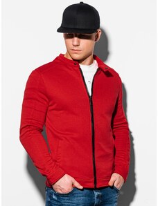 Ombre Clothing Pánská mikina na zip Matteo červená B1071 (OM-SSZP-22FW-005)