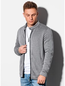 Ombre Clothing Pánská mikina na zip Matteo Šedá melanžová B1071 (OM-SSZP-22FW-005)