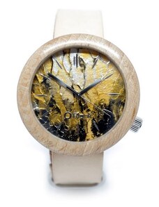 Dřevěné hodinky Plank Gold Moon