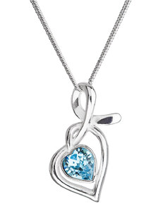 EVOLUTION GROUP Stříbrný náhrdelník se Swarovski krystaly srdce modré 32071.3