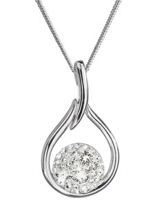 EVOLUTION GROUP Stříbrný náhrdelník se Swarovski krystaly kapka 32075.1 bílá