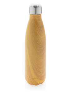 Nerezová láhev na vodu, 500ml, XD Design, dekor světlého dřeva