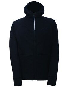 2117 LINSELL - ECO Pánská POWERFLEECE mikina s kapucí, Černá