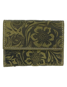 Dámská kožená peněženka zelená se vzorem - Tomas Gulia zelená