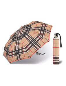 Happy Rain Checks Camel dámský skládací károvaný plně automatický deštník