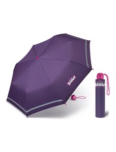 Scout DARK LILAC dívčí skládací deštník s reflexním proužkem
