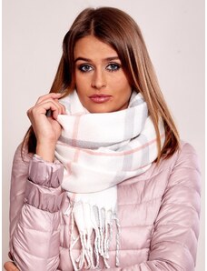 BASIC SVĚTLE RŮŽOVÝ DÁMSKÝ KÁROVANÝ ŠÁL -LIGHT PINK Károvaný vzor