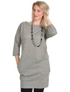 Top Elegant Mikinové šaty s kapsami BELÉN / šedé