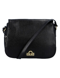 Luxusní dámská kožená kabelka černá - Hexagona Francesca černá