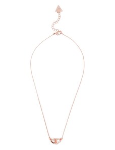 GUESS náhrdelník Rose Gold-tone Interlocking Heart Necklace, 13405