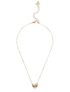 GUESS náhrdelník Gold-Tone Dainty Heart Charm Necklace, 13467