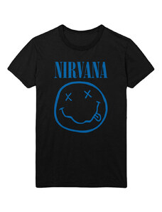 RockOFF Tričko Nirvana Blue Smiley