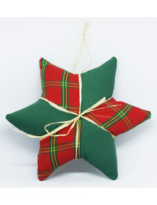 Vánoční hvězdička - zelená/vánoční kostka
