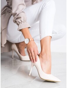 Bílé, plesové dámské boty na podpatku | 500 kousků - GLAMI.cz