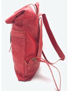 MagBag Kožený batoh úzký pásek malý červený